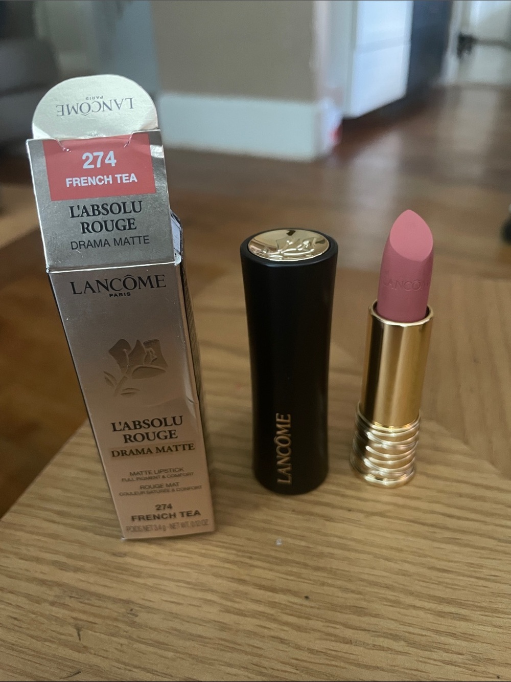 L'Absolu Rouge Drama Matte Lipstick - 274 French Tea (Pink)
